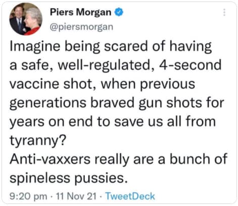 Piers Morgan COVID anti-choice prejudice